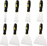 Set di spatole 8 pezzi - Acciaio inossidabile - Manico antiscivolo - Scopa per pareti - Scopa per intonaco - Sostenibile e resistente