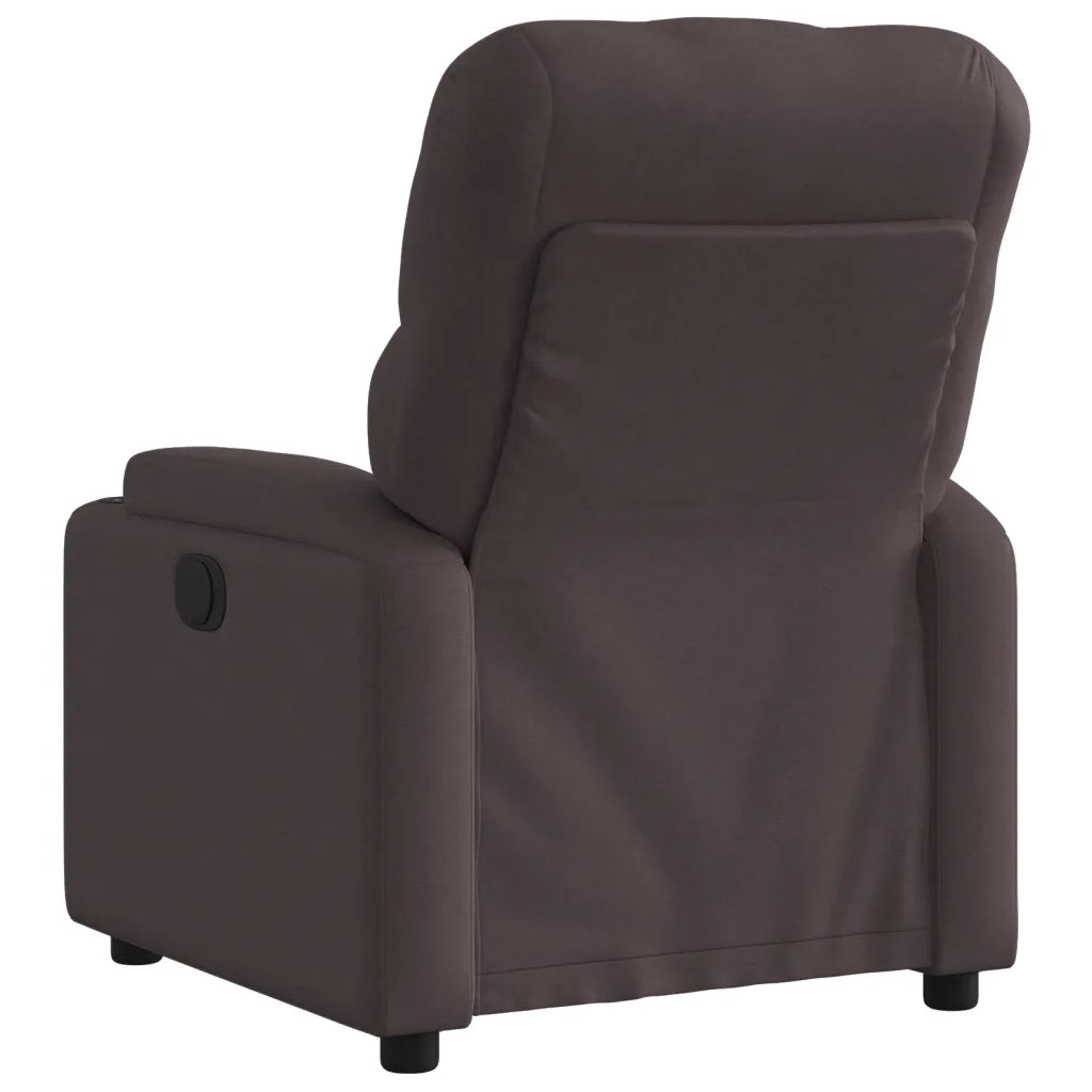 Poltrona | Sedia Relax Reclinabile Marrone Scuro in Tessuto