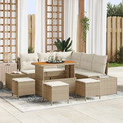 Set Divano da Giardino con cuscino 9 pcs Beige polyrattan 3362791
