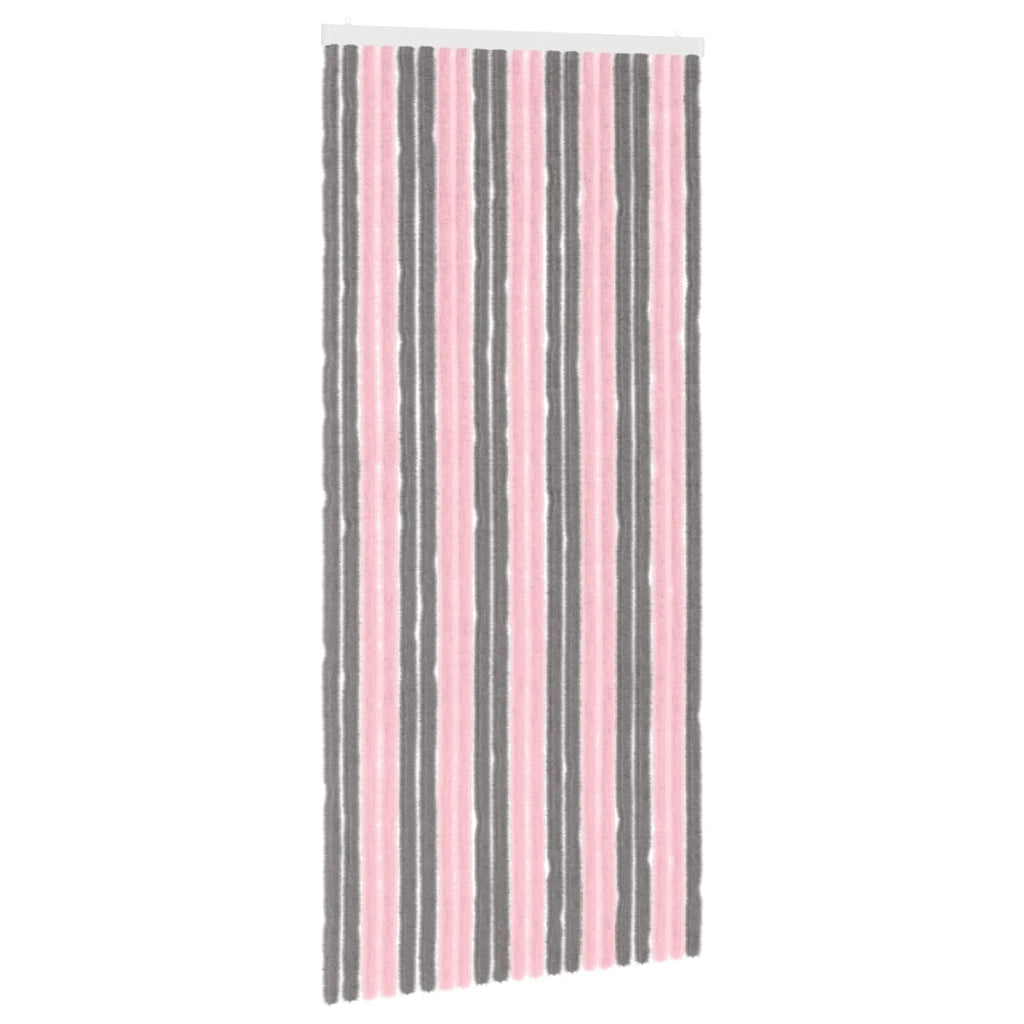 Tenda per insetti in chenille Grigio Argento e Rosa 90 x 200 cm 42034439