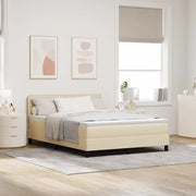 Letto a molle con materasso con led Crema 140 x 190 cm Tessuto