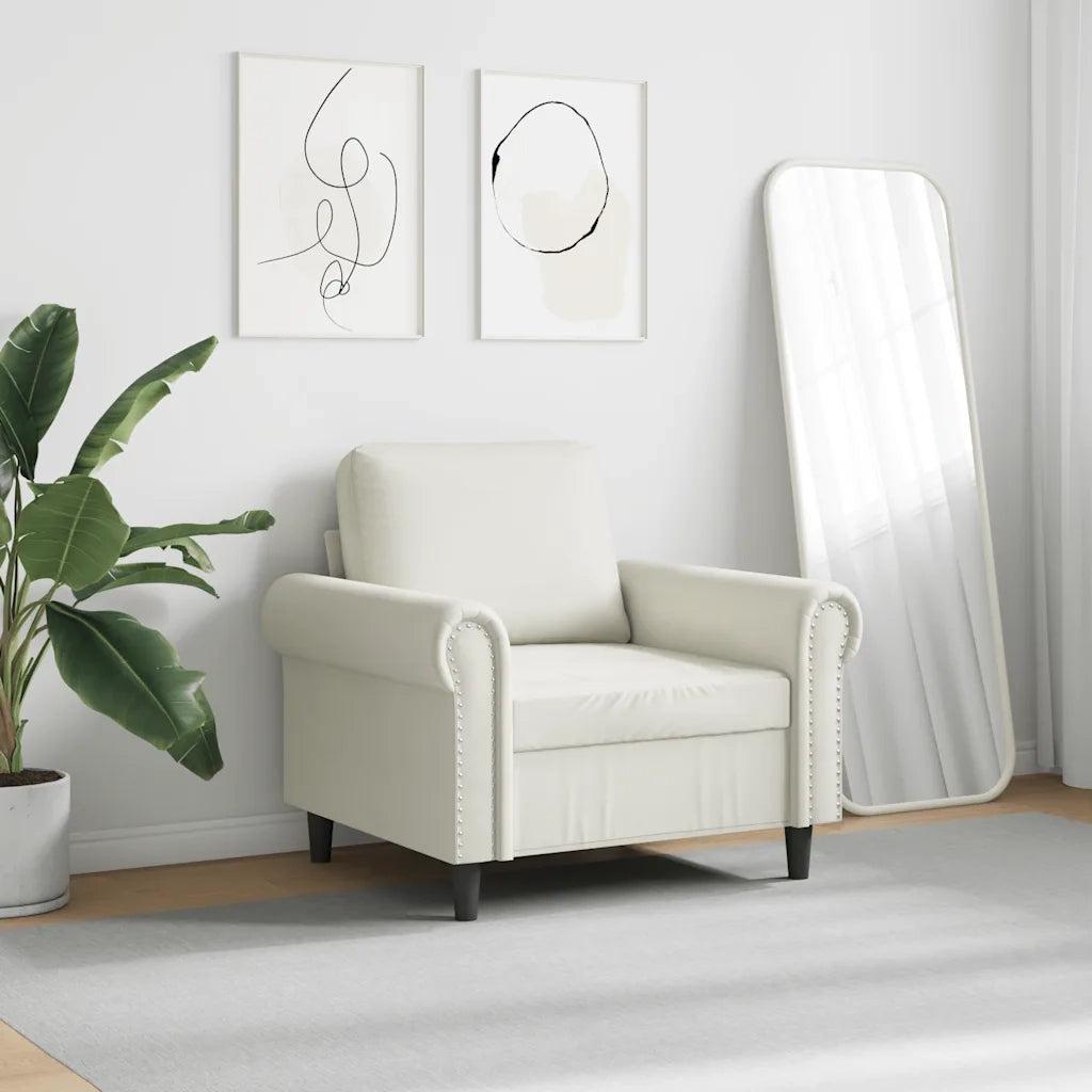 Poltrona Crema 60 cm Velluto 359517