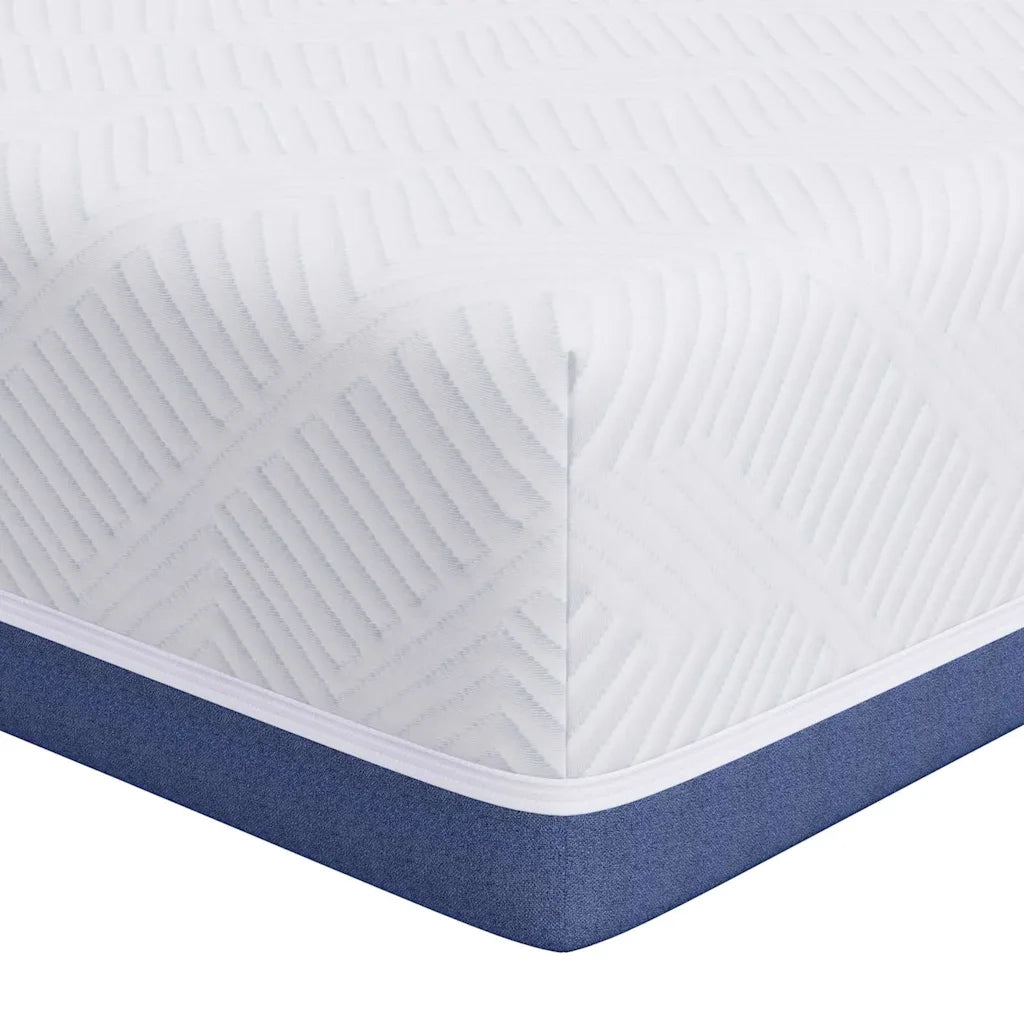 Materasso-Materasso per letto Bianco e Blu 80 x 200 cm Tessuto Jacquard