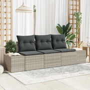 Set di divani con cuscino 3 pcs Grigio chiaro polyrattan 3346922
