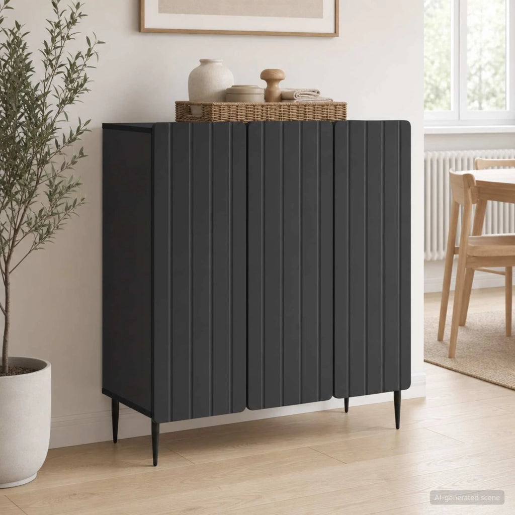Credenza Nero 89 x 34,5 x 82 cm Legno ingegnerizzato 894416