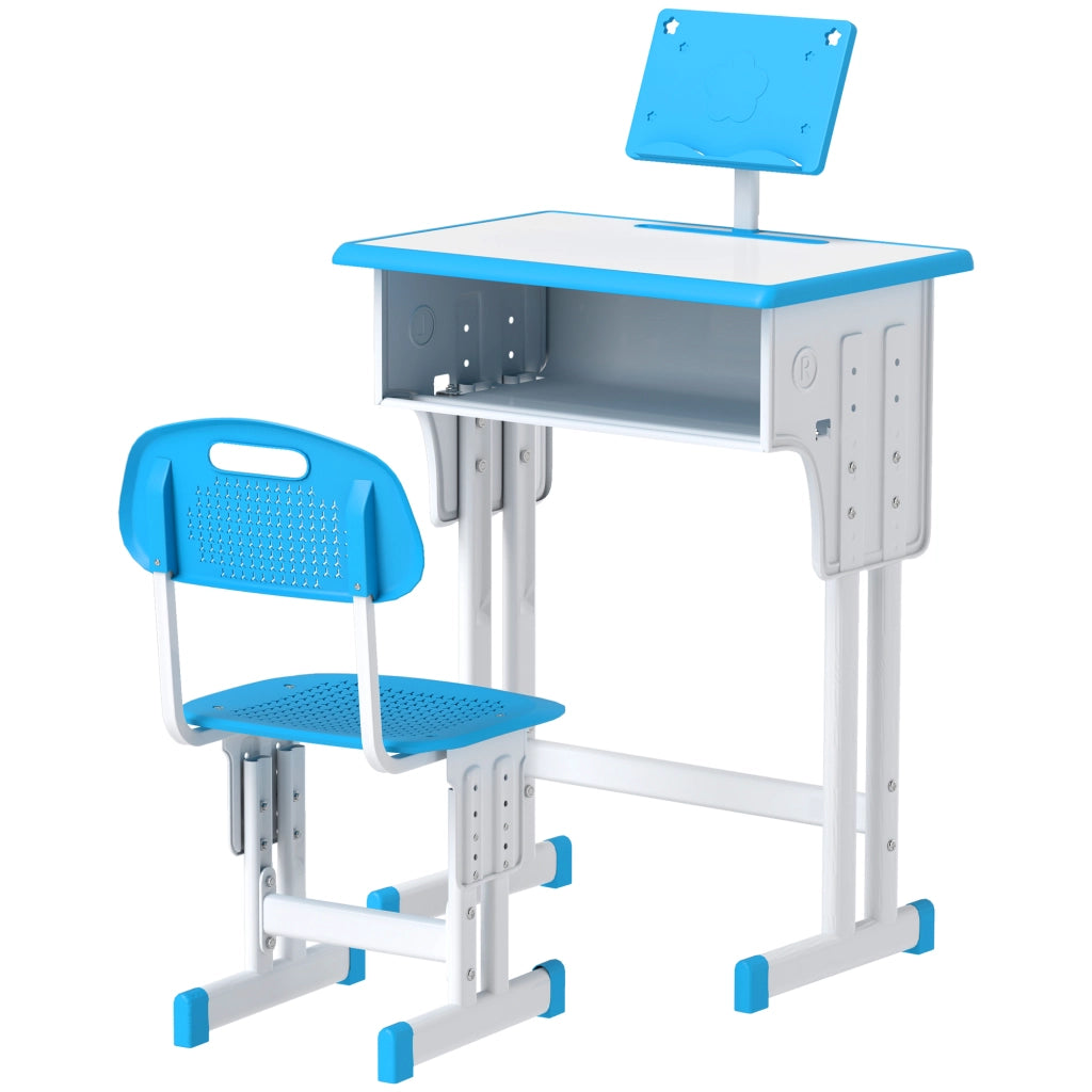 Scrivania per Bambini con Sedia ¨C Minimal ¨C 60x45x90-102 cm Blu