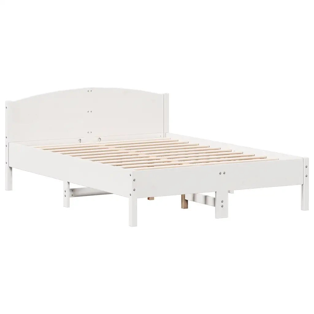 Letto Libreria senza Materasso Bianco 150x200 cm Legno di Pino 3323063