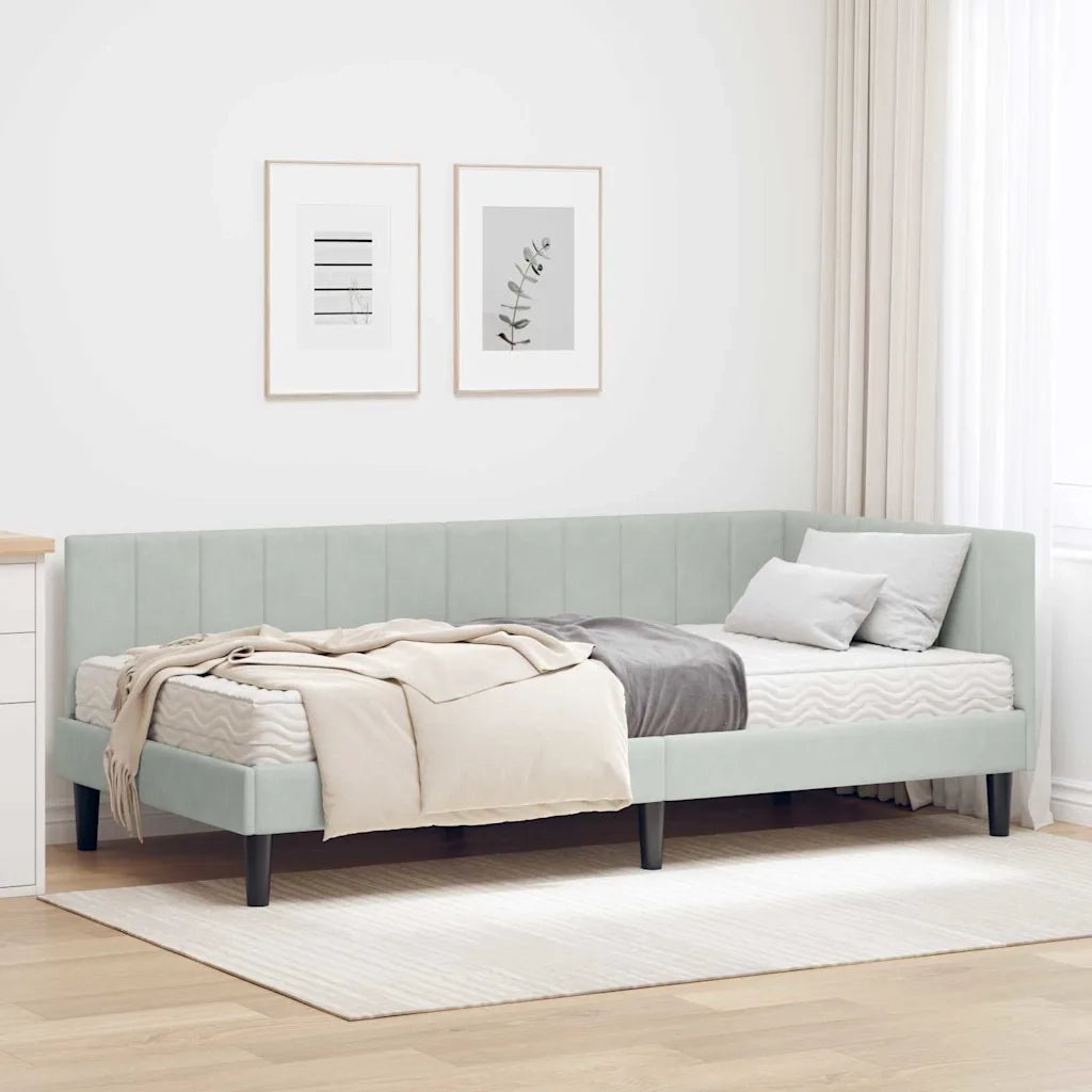Struttura Letto Angolare con Materasso 2 pcs Grigio chiaro 3393908