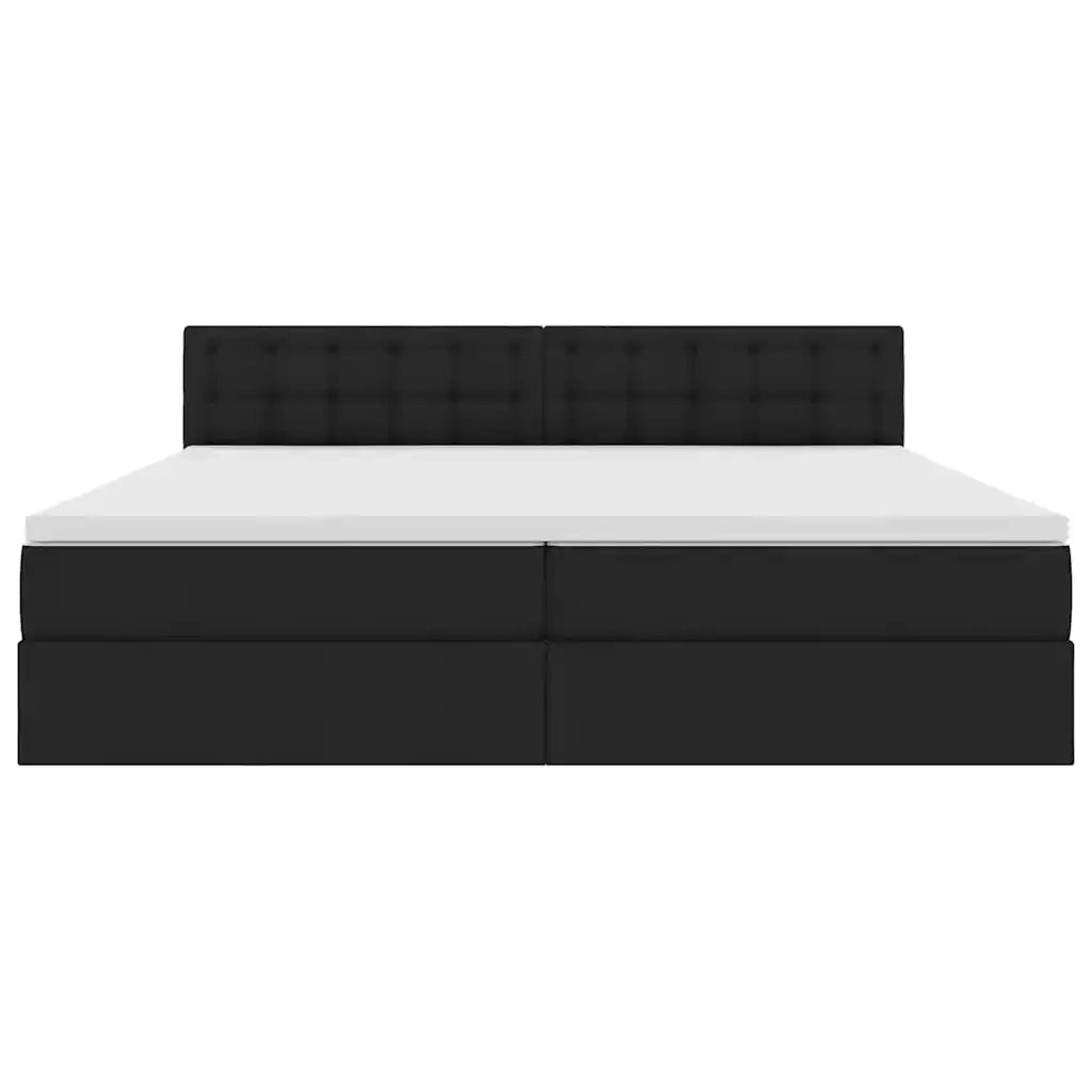Letto con contenitore e materasso Nero 200 x 200 cm 3370658