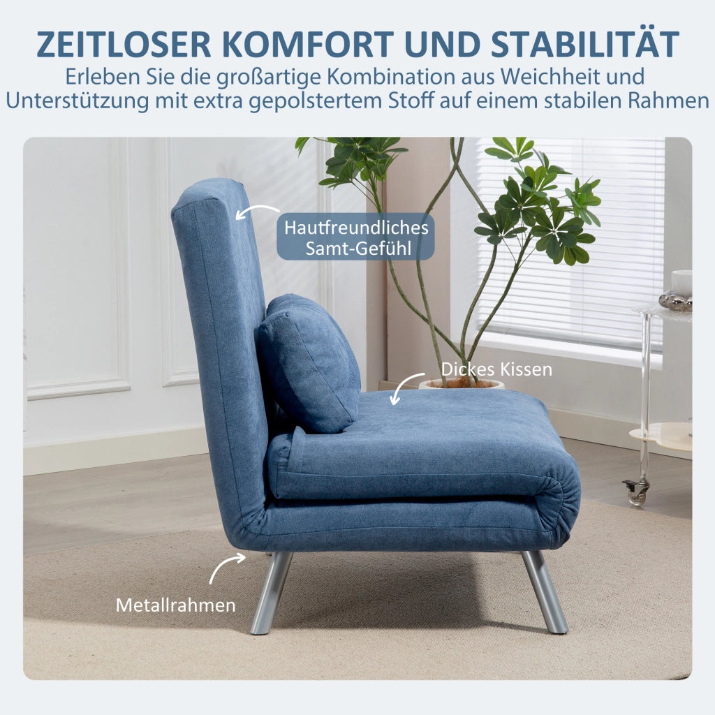 Poltrona letto ¨C Minimal ¨C tessuto blu