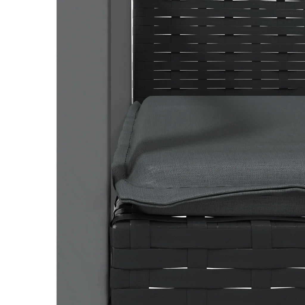 Set Pranzo da Giardino 3pz con Cuscini in Polyrattan e Acciaio 3186971