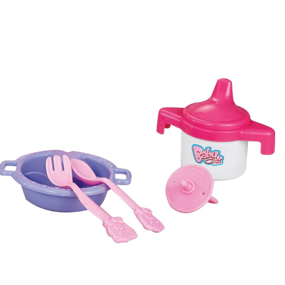 Trade Shop - Seggiolone Pappa Per Bambole Sedia Bambolotti Con Vassoio E Accessori Gioco -