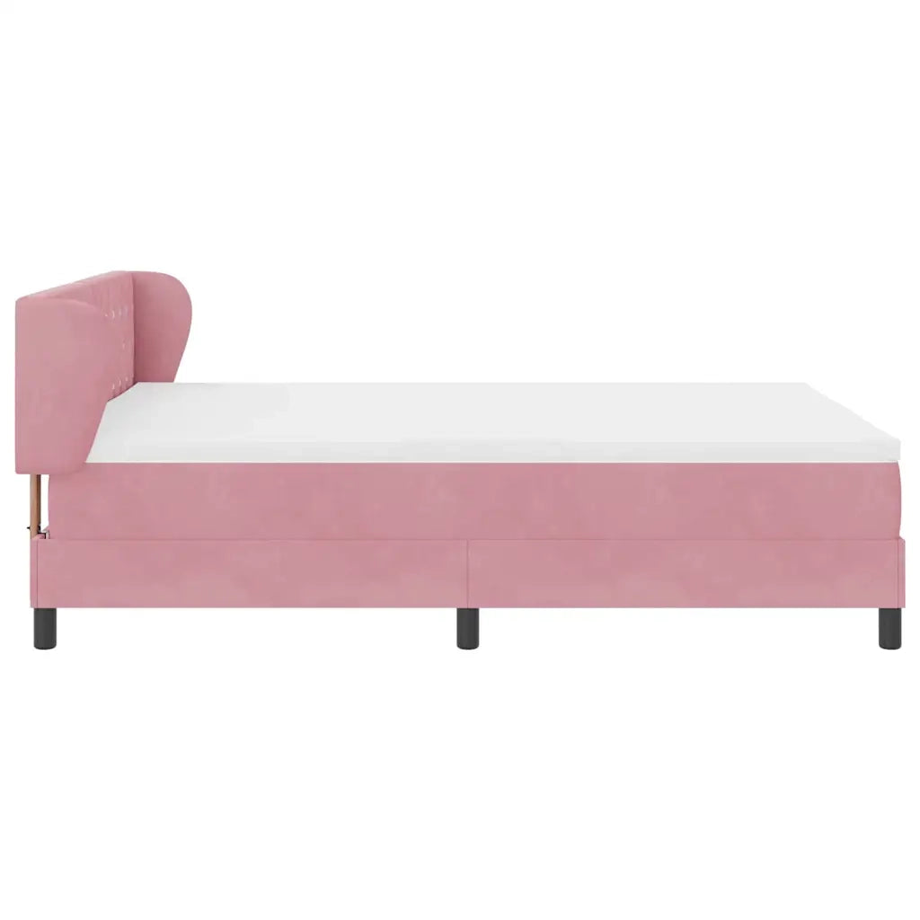 Letto a molle con testiera Rosa 160 x 200 cm Velluto 3340345