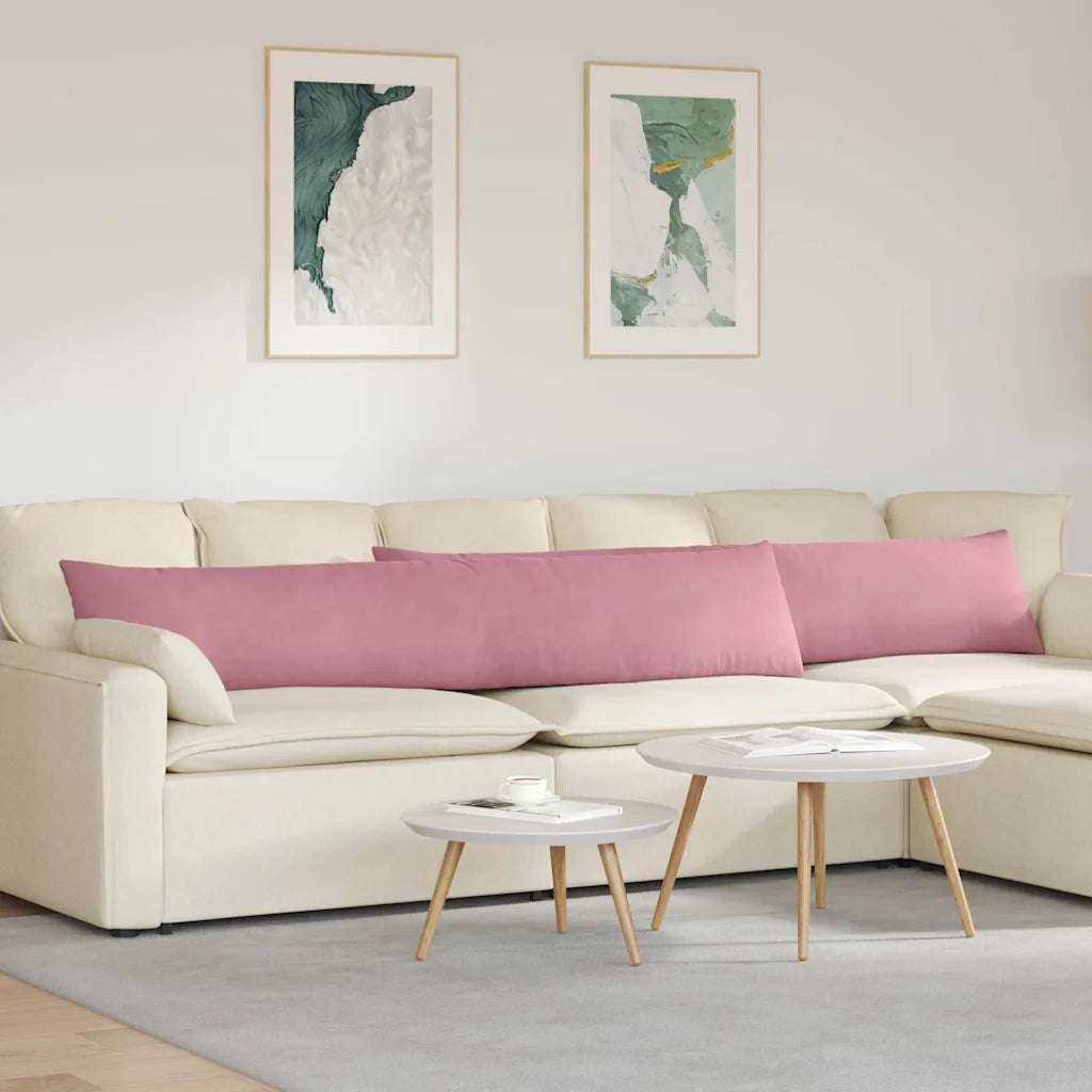 Cuscini da Divano 2 pz-Set di 2 Cuscini per Sofa Rosa 200 x 40 cm Tessuto in Cords