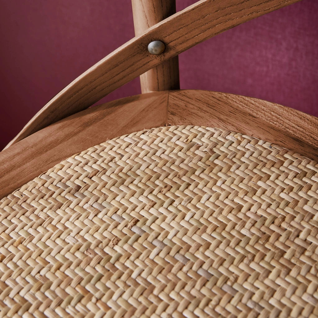 Sgabello da bar bistrot in legno vintage, noce