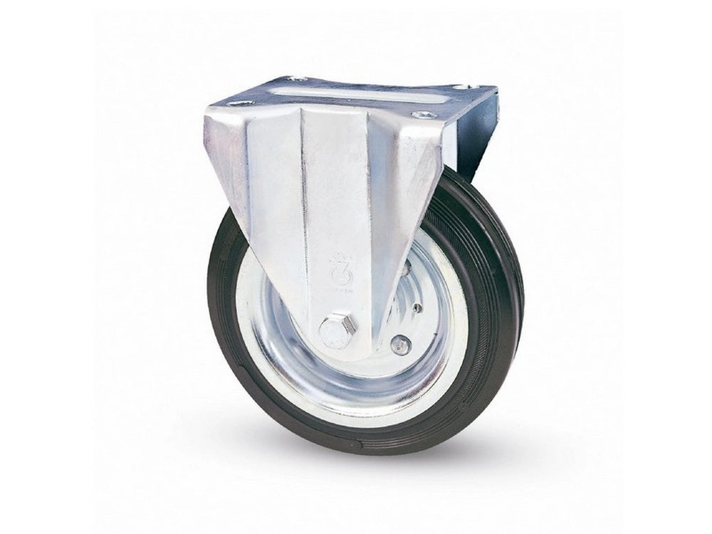 1pz ruota fissa per carrelli art.80a mm.150-piastra mm.100x85 cod:ferx.vit16042