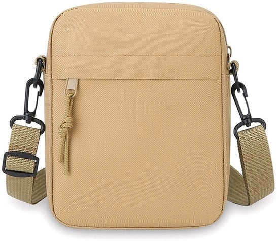 Borsa a tracolla mini quadrata con cinturino singolo, khaki