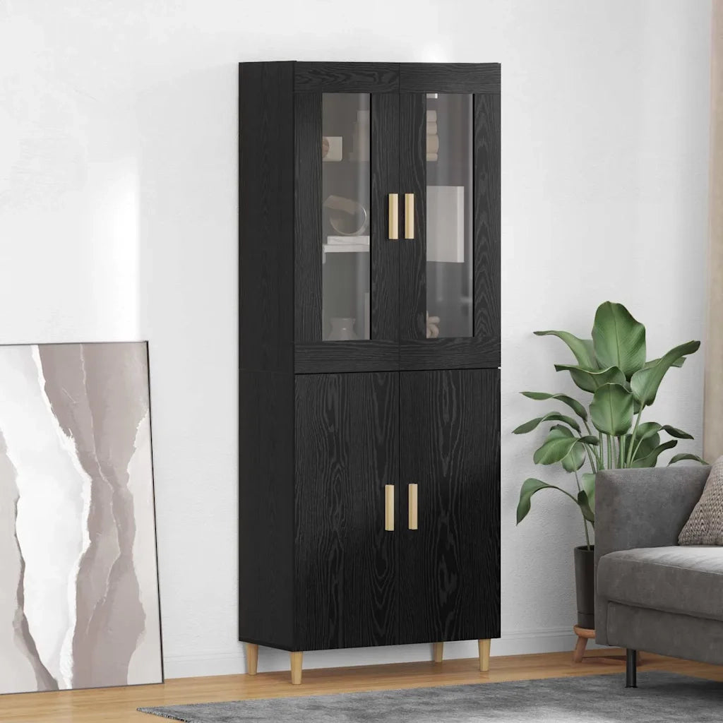 Credenza Rovere Nero 69,5 x 34 x 180 cm 3416199