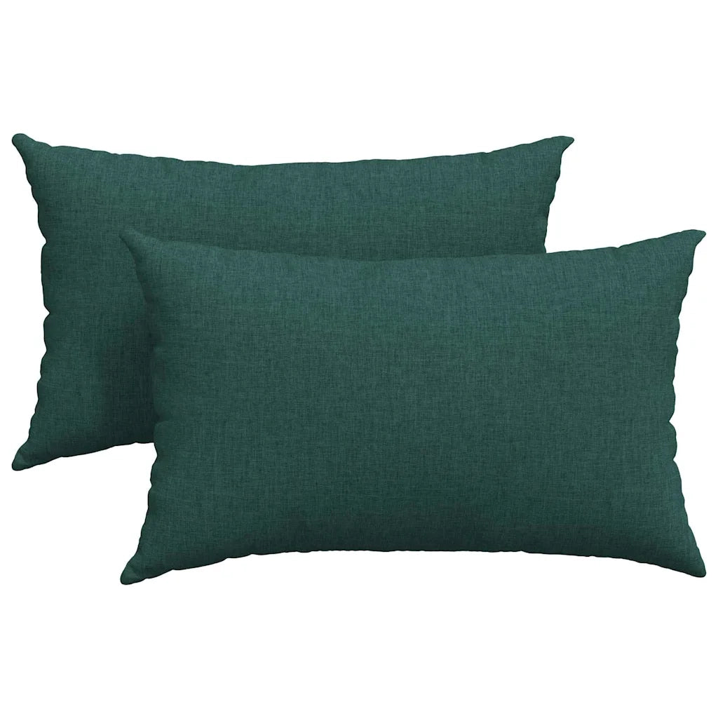 Cuscini da Divano 2 pcs Verde Scuro 50 x 30 cm Tessuto 42013615