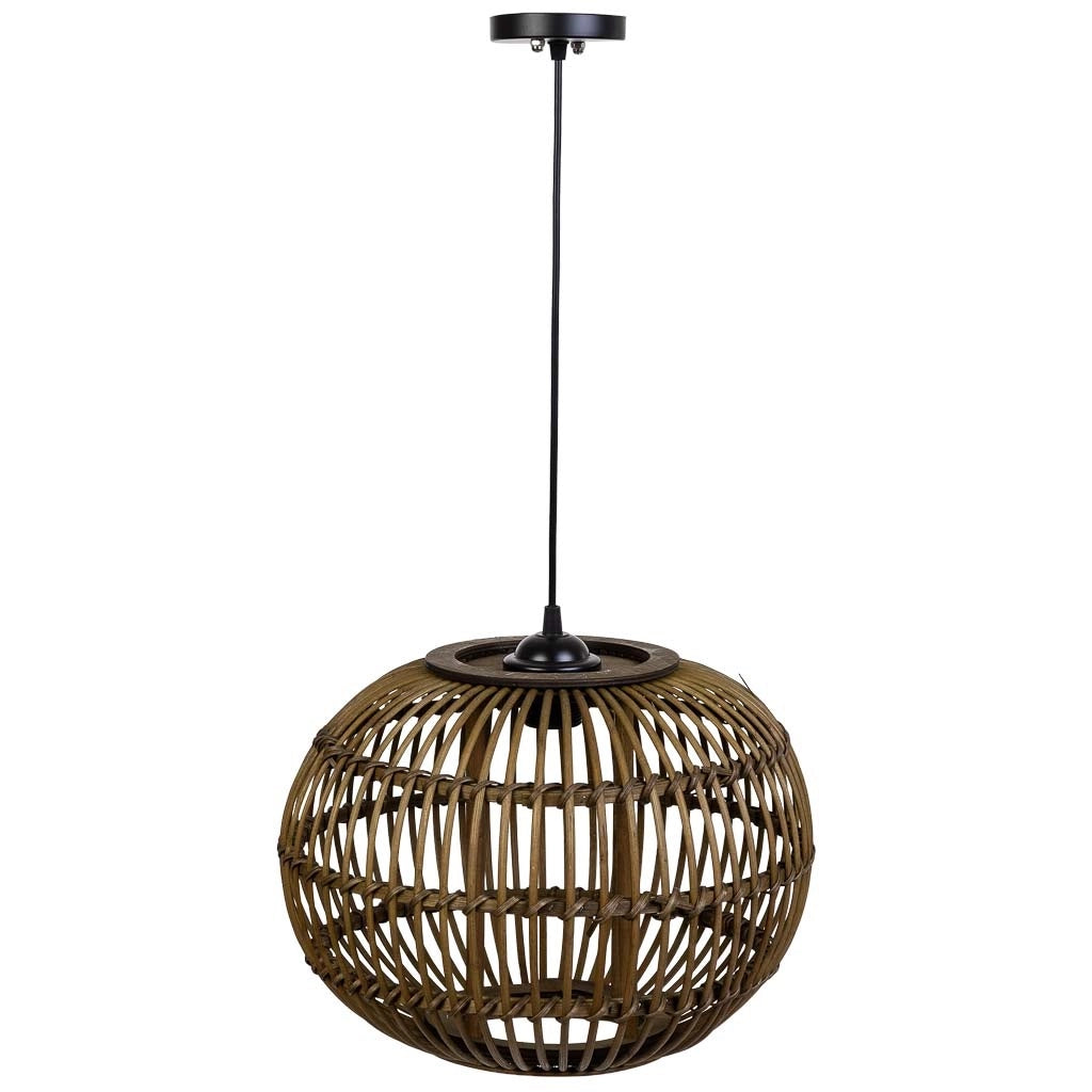 Lampada da soffitto in bambù marrone, D37x27h cm