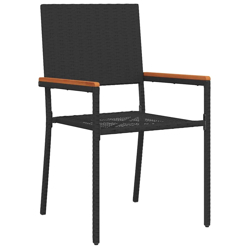 Set da Pranzo per Giardino 9 pcs Nero polyrattan 3365414