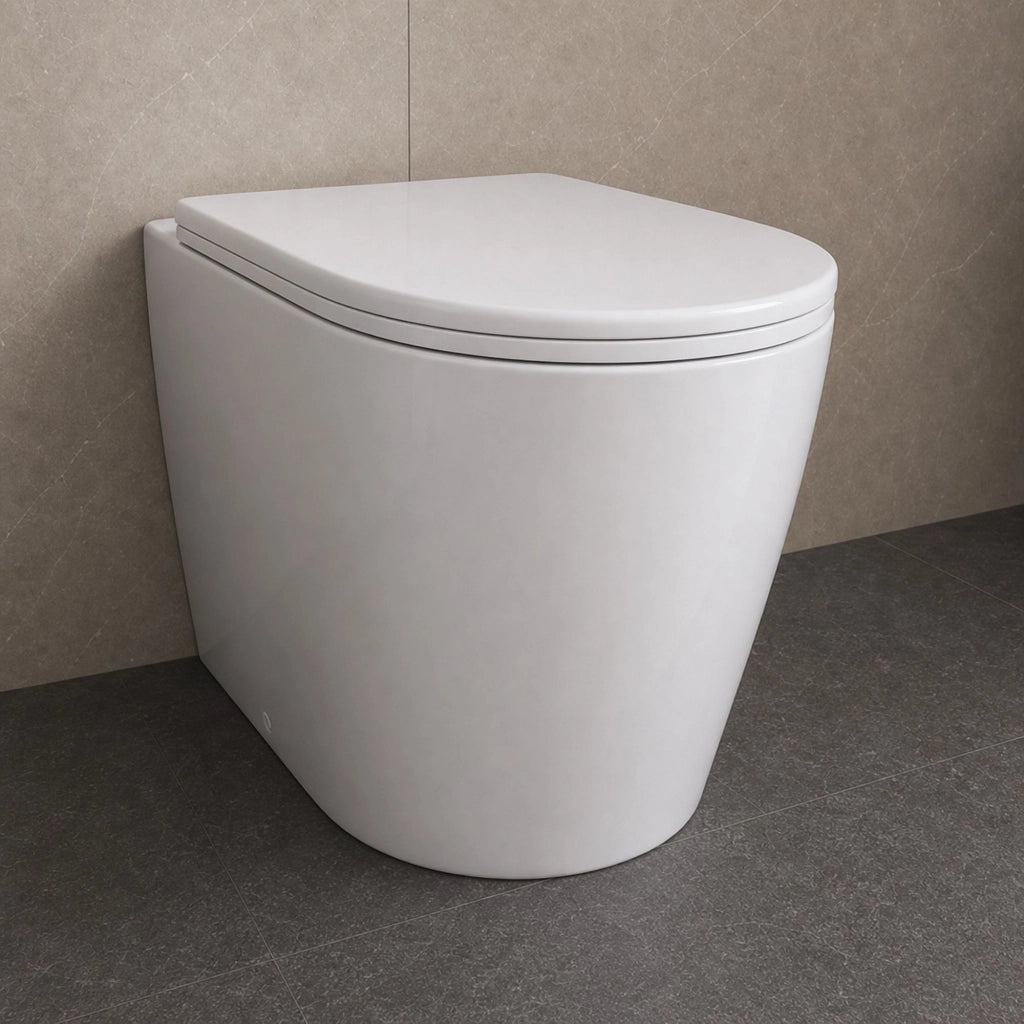 Vaso wc ceramica serie giunone a pavimento bianco lucido filo parete *** accessori senza fissaggi, confezione 1