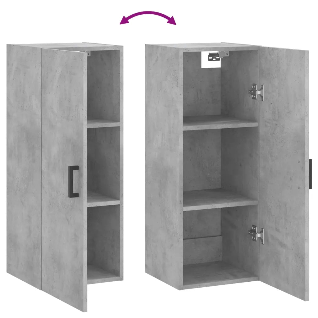 Mobiletto a muro di design pratico e funzionale dimensioni 34,5 x 34 x 90 cm realizzato in legno composito color grigio cemento codice 02_0048662.