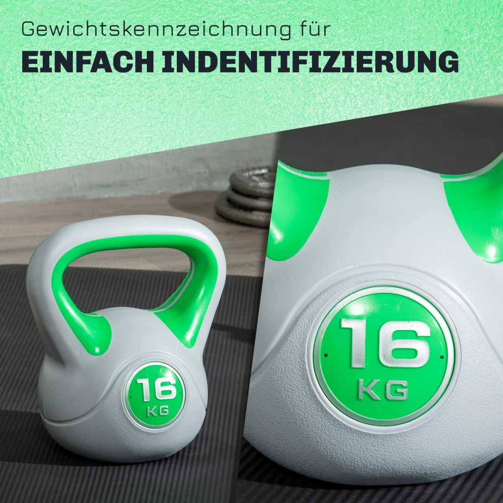 Kettlebell 16 kg ¨C Minimal ¨C Verde, 27x17x31 cm