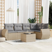 Set Divano da Giardino 6 pz con Cuscini Beige in Polyrattan 3221338