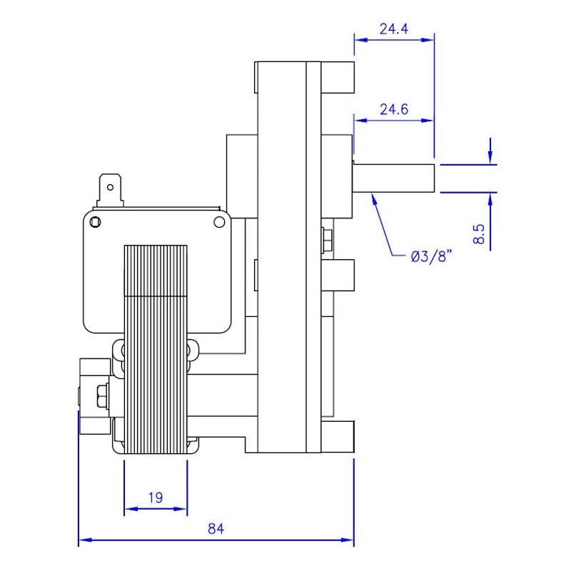 Ricambistufeapellet Motoriduttore Mellor Fb1268 T3 Stufa A Pellet Pacco 19mm Albero 9,5