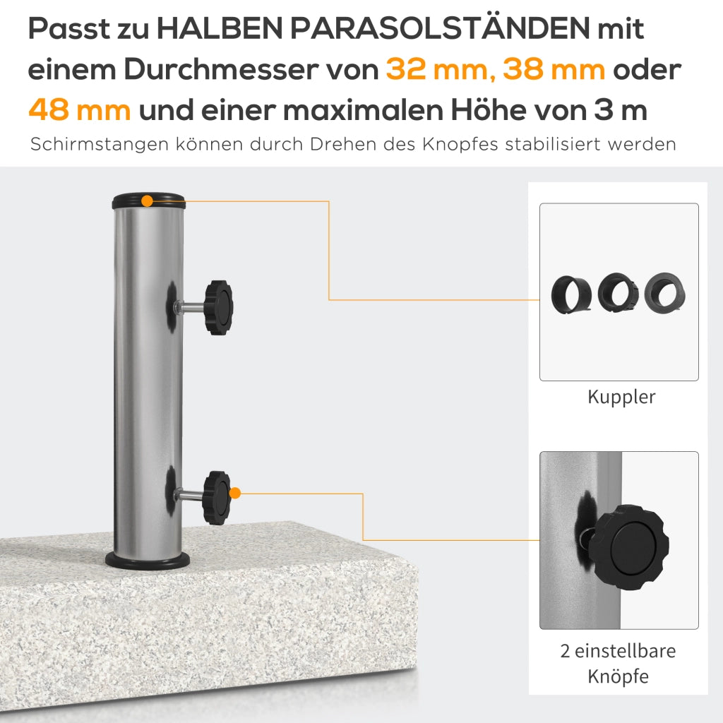 Base per ombrellone in granito 25 kg ¨C Minimal ¨C Grigio ?32/38/48 mm