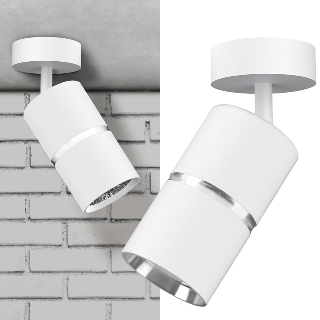 Lampada parete/soffitto BAMBOO Polux GU10 bianca orientabile