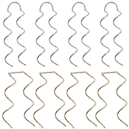 Orecchini a forma di pallina da golf - Orecchini appesi - Set di orecchini - Orecchini per donna - Lega - 4 paia in 2 colori - Orecchini appesi