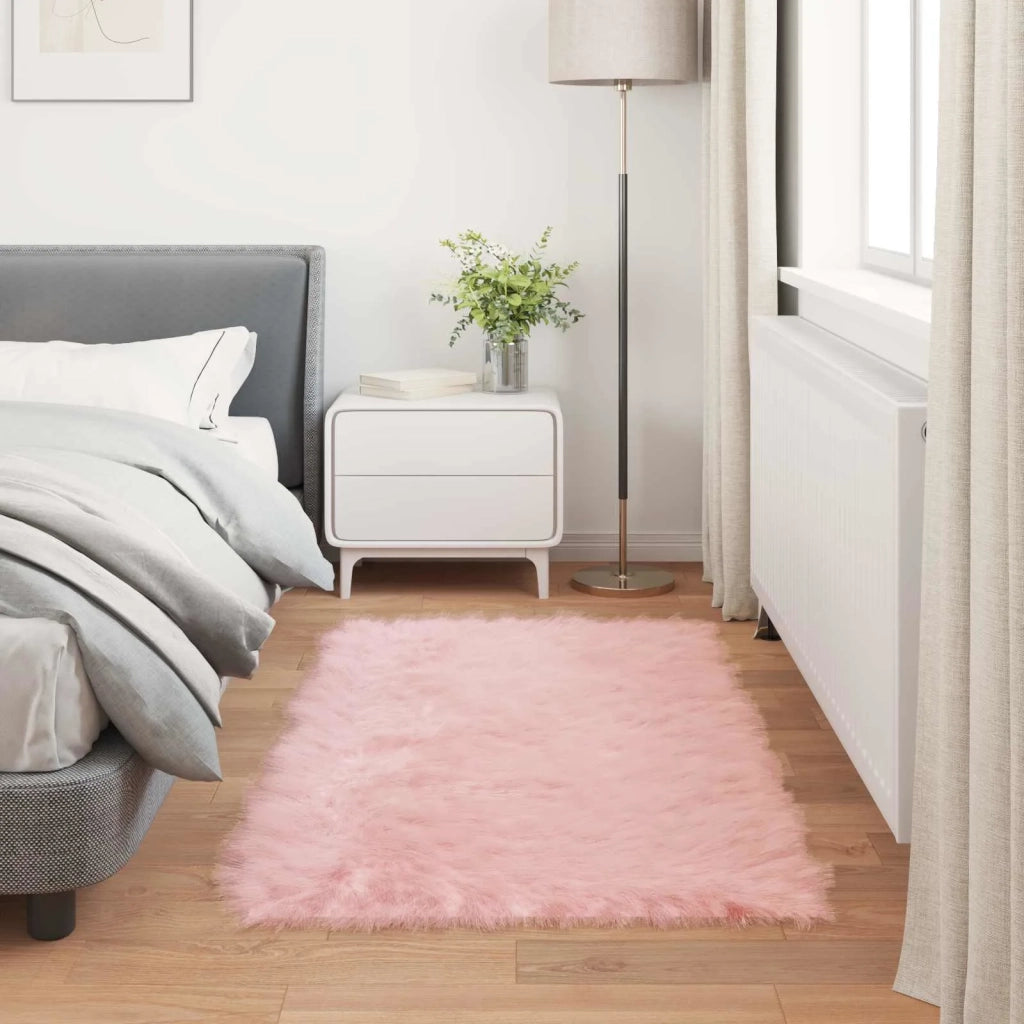 Tappeto in finta TAFALLA | Tappeto del soggiorno Rosa 80 x 150 cm Poliestere