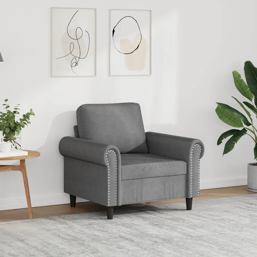 Poltrona | Sedia Relax Grigio Scuro 60 cm Velluto