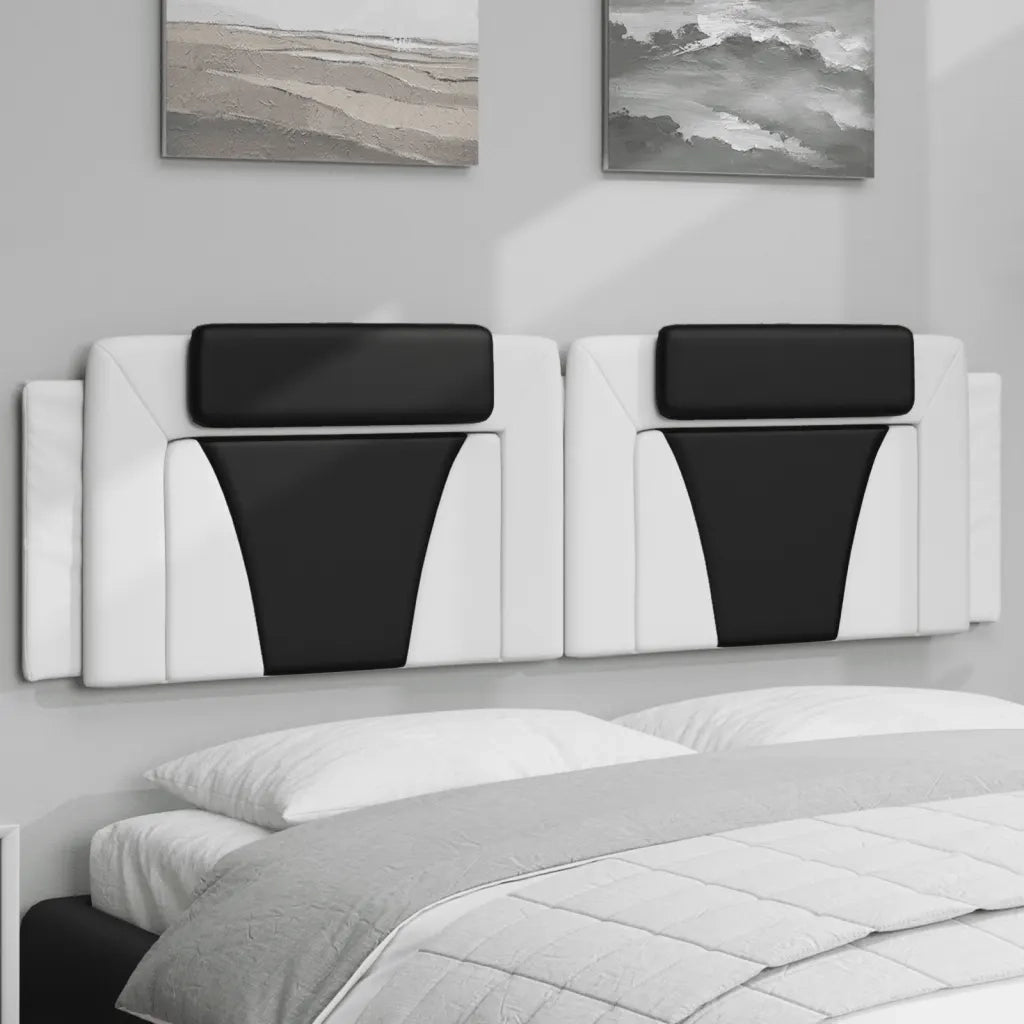 Cuscino Testiera Viana Bianco e Nero 180 cm in Similpelle 374810