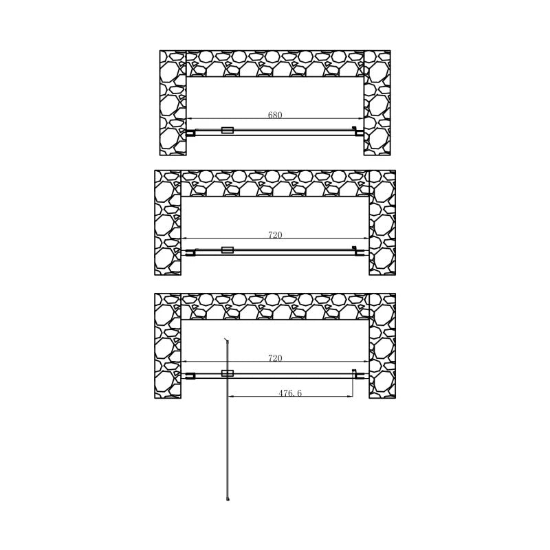 Porta Battente 68-72x185h 4mm Cromato - Volta