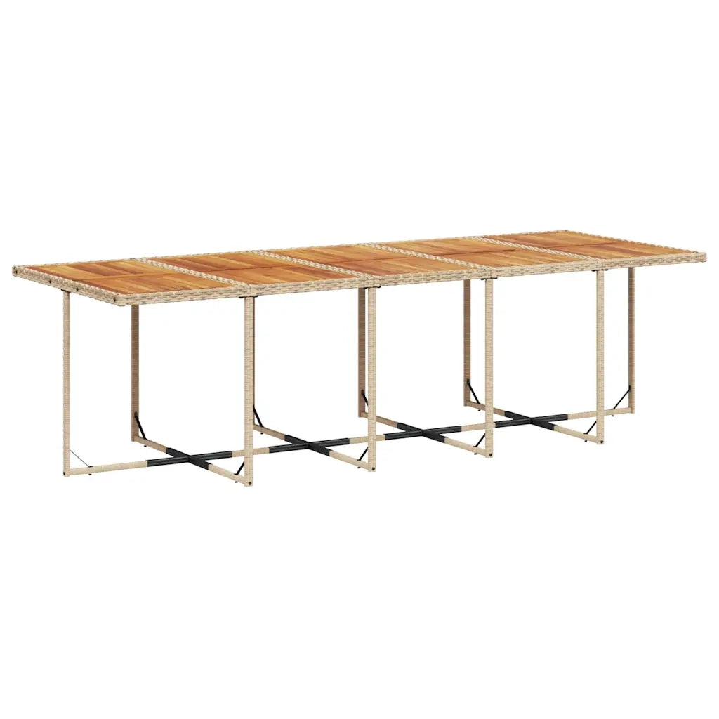 Set da Pranzo da Giardino 15 pz con Cuscini Beige in Polyrattan 3211180