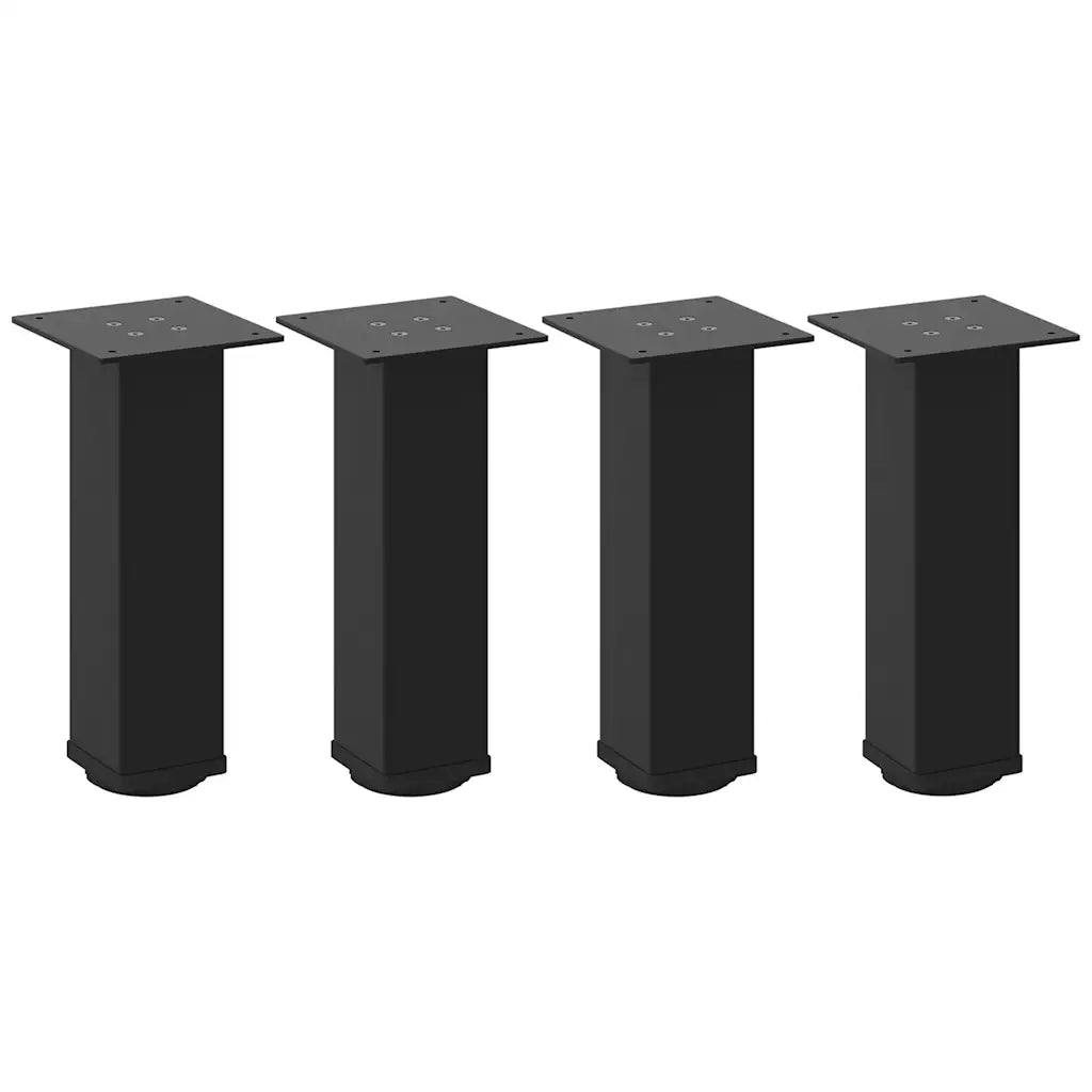 Gambe per Tavolino da Caff¨¨ 4 pz-Set di 4 Gamba per Tavolo Nere 42-44 cm Acciaio 447157