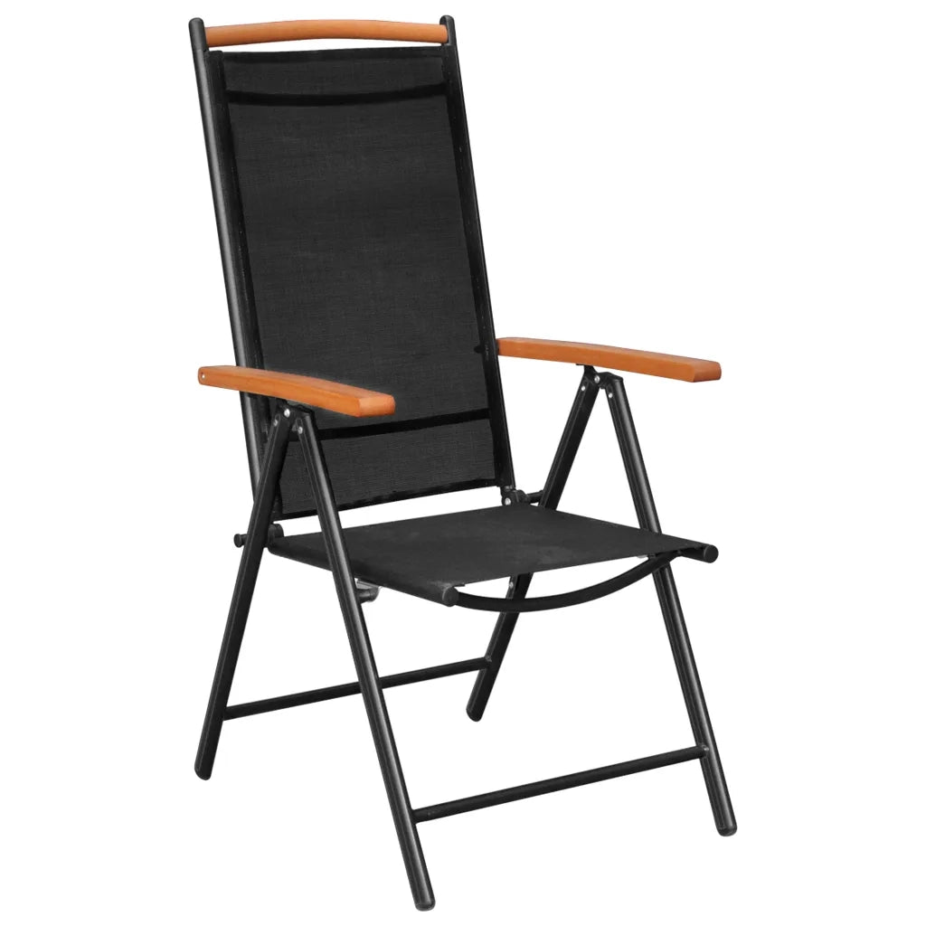 Set da Pranzo da Giardino 5 pz in Alluminio Nero 3070628