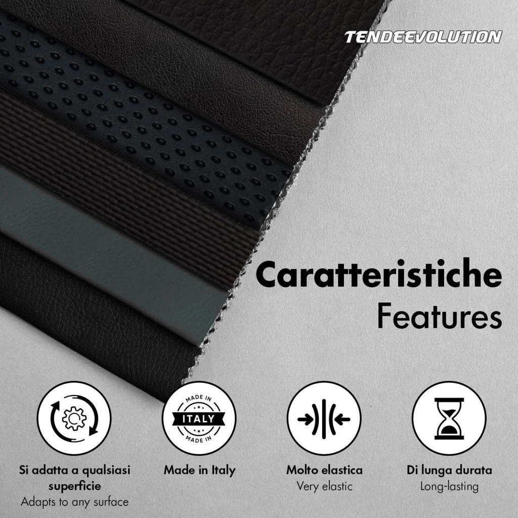 Ecopelle "Martellato" - Colore Nera - Elastica, Resistente, 100% Impermeabile - Ideale per Auto, Moto, Arredamento - Vendita al Mezzo Metro