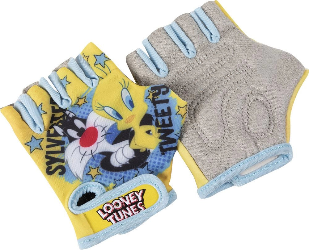 Coppia guanti bici bambino bambina Looney Tunes senza dita