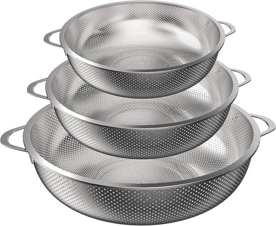 Set di setaccio per cucina - 3 pezzi - acciaio inossidabile - alta qualità - microforato