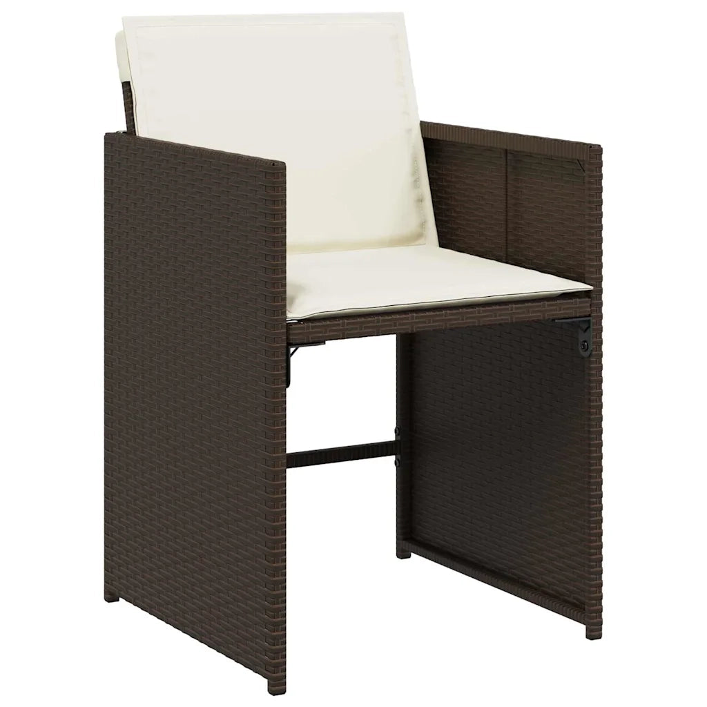 Set da Pranzo per Giardino 5 pcs Marrone polyrattan 3380698