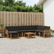 Set di divani da esterno con cuscino 9 pcs Naturale e Nero 3382164