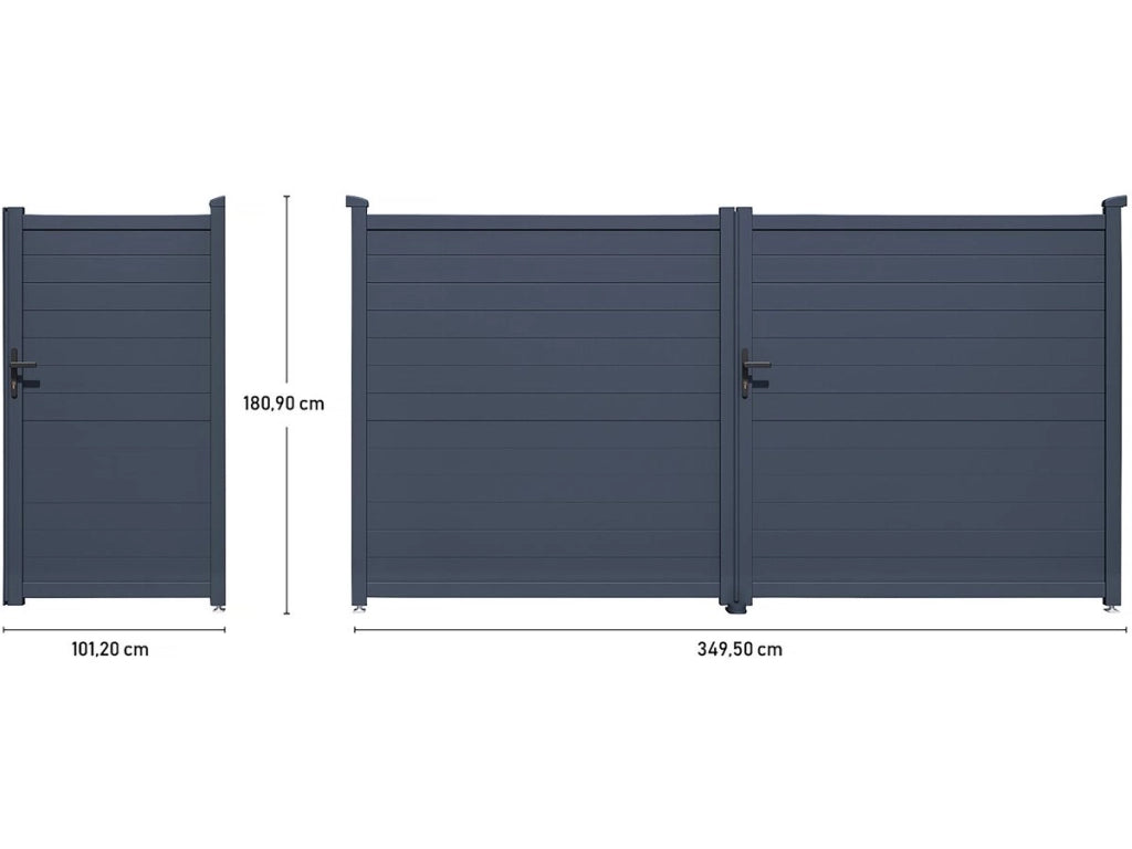 Pacchetto cancello + wicket "Marc" – Grigio