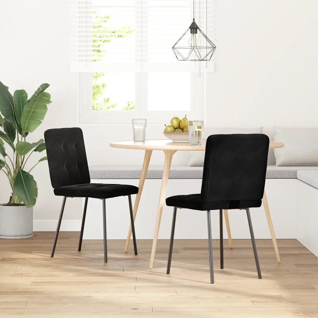Sedie da Pranzo 2 pz Nere in Velluto 4101063