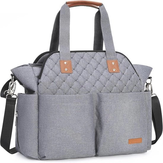 Cuscino per Letto con Piume e Disegno a Punti - Grigio