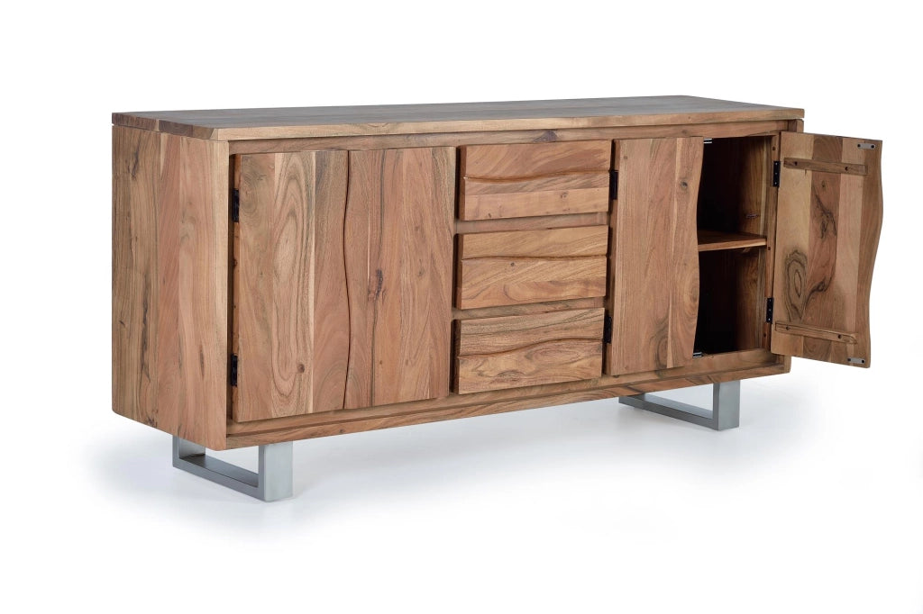 Credenza in massello di mango e piedi in metallo
