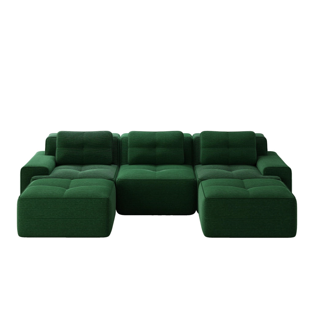 Divano modulare Cloud - Zephmum- U-forma 3 posti velluto verde